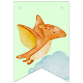 Aangepaste dinosaurus groen met 2 foto's vlaggetjes (Tweede vlag)