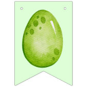 Aangepaste dinosaurus groen met 2 foto's vlaggetjes (Eerste vlag)