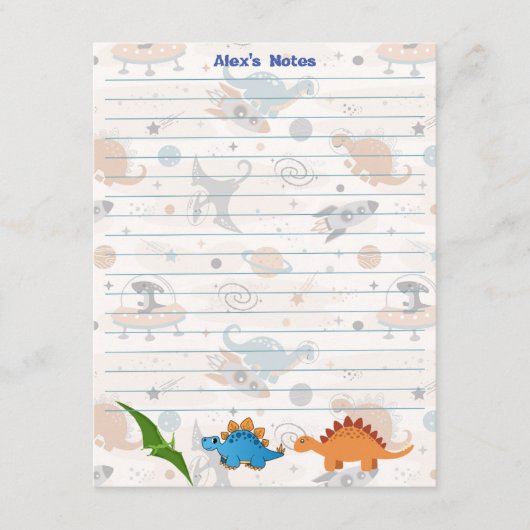Aangepaste Dinosaurus Learning Notecard Informatiekaartje (Voorkant)