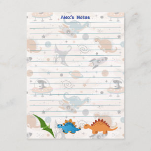 Aangepaste Dinosaurus Learning Notecard Informatiekaartje