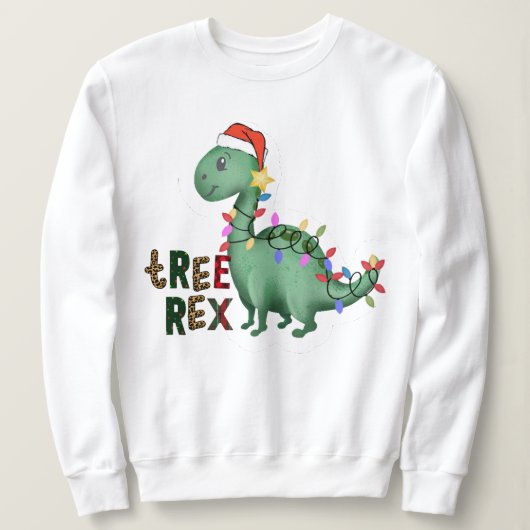 Aangepaste dinosaurus T-Rex kerstboom citaat Trui (Design voorkant)