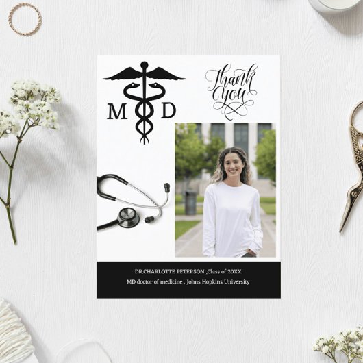 Aangepaste diploma-uitreiking feest bedankje voor briefkaart