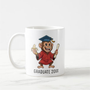 Aangepaste diploma-uitreiking voor apen koffiemok