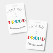 Aangepaste Disability Pride-bewustzijnsadvocaat Badge (Voor- en achterkant)
