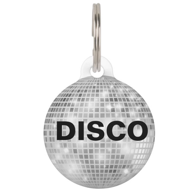 Aangepaste Disco Ball Dog Label Huisdierpenning (Voorkant)
