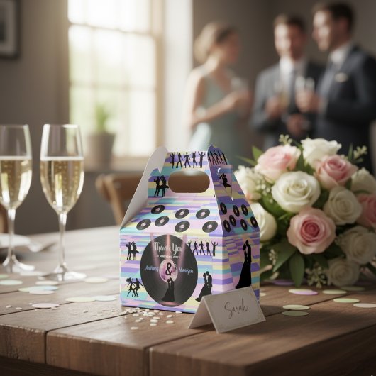 Aangepaste Disco Bruiloft Bedankdoosjes