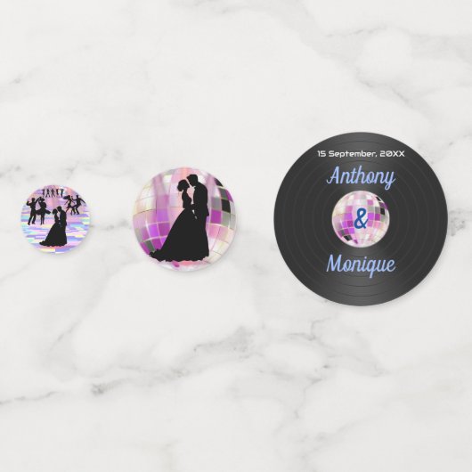 Aangepaste Disco Bruiloft Confetti (Voorkanten)