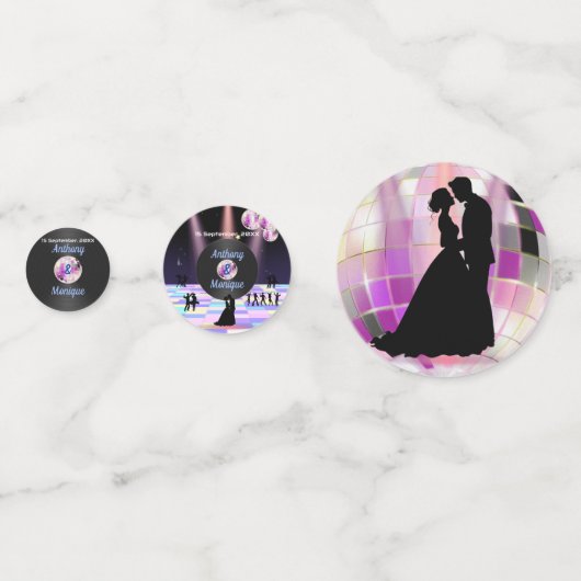 Aangepaste Disco Bruiloft Confetti (Achterkanten)