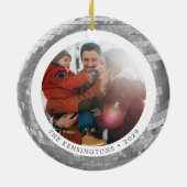 Aangepaste discobal met voor- en achterfoto's keramisch ornament (Achterkant)