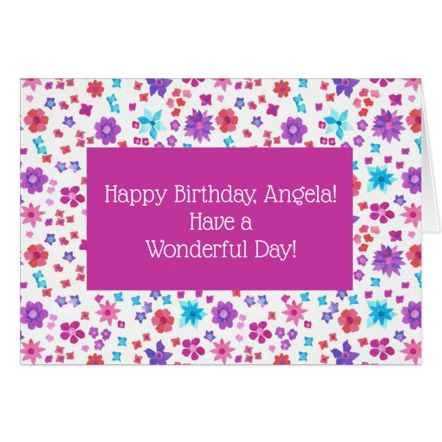 Aangepaste,  Ditsy Floral Birthday (Voorkant Horizontaal)