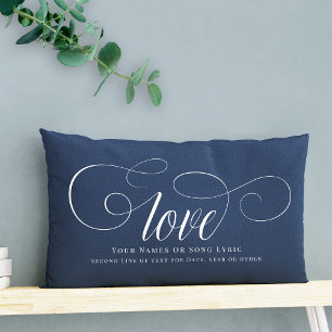 Aangepaste DIY Songtekst Script Love Couple Keepsa Kussen