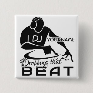 Aangepaste DJ-knop Vierkante Button 5,1 Cm
