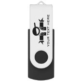 Aangepaste DJ-logo-muziekbay voor USB-flash-stick Swivel USB 2.0 Stick (Voorkant Verticaal)