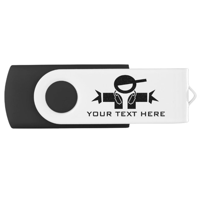 Aangepaste DJ-logo-muziekbay voor USB-flash-stick Swivel USB 2.0 Stick (Voorkant)