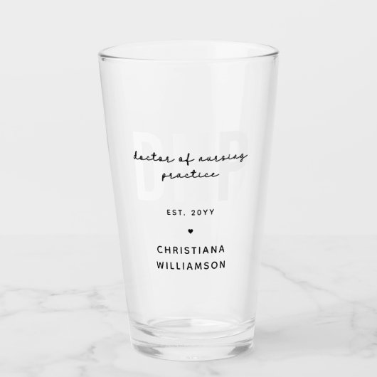 Aangepaste DNP Doctor of Nursing Practice Afstuder Glas (Voorkant)