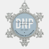 Aangepaste DNP Doctor of Nursing Practice Afstuder Tin Sneeuwvlok Ornament (Voorkant)