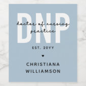 Aangepaste DNP Doctor of Nursing Practice Afstuder Wijn Etiket (Enkel label)