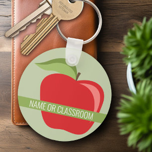 Aangepaste docent Apple met moderne Apple Sleutelhanger