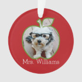 Aangepaste docent Apple met verticale foto Ornament (voorkant)