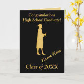 Aangepaste Dochter Afstuderen Kaarten, Zwart en Go Kaart (Gele Bloem)