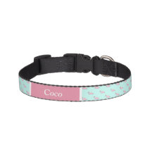 Aangepaste Dog Collar- Mint & Roze Flamingo