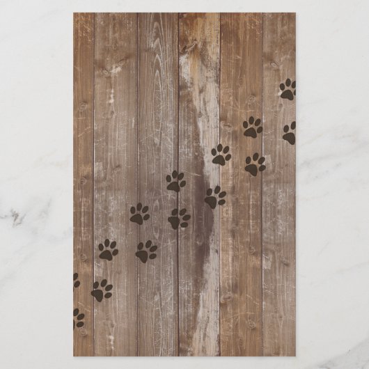 Aangepaste 'Dog Memorial Rustic Wood Kijk'-aankond (Achterkant)