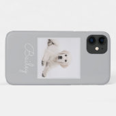 Aangepaste dog Mum Photo Script Simple Modern Mini Case-Mate iPhone Case (Achterkant (horizontaal))