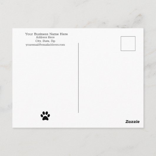 Aangepaste Dog Paw Pet Business - Bedankt voor je  Briefkaart (Achterkant)