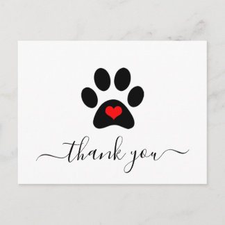Aangepaste Dog Paw Pet Business - Bedankt voor je Briefkaart