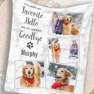 Aangepaste Dog Pet Memorial Photo Collage Fleece Deken