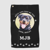Aangepaste DOG Photo Best DAD by Par Paw Prins Golfhanddoek (Voorkant)