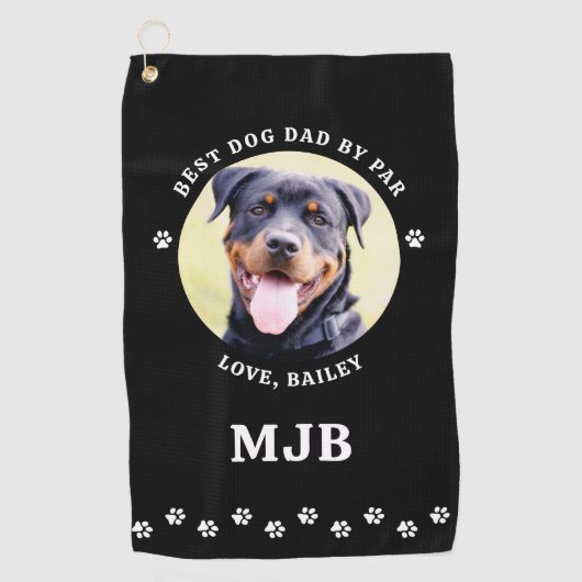 Aangepaste DOG Photo Best DAD by Par Paw Prins Golfhanddoek (Voorkant)