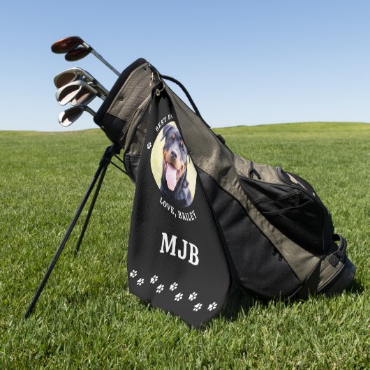 Aangepaste DOG Photo Best DAD by Par Paw Prins Golfhanddoek (Groen)