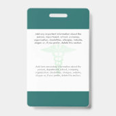 Aangepaste Dokter Foto Logo Bar Code Naam Badge (Achterkant)