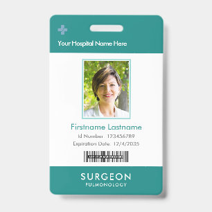 Aangepaste Dokter Foto Logo Bar Code Naam Badge