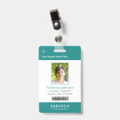 Aangepaste Dokter Foto Logo Bar Code Naam Badge (Voorzijde met clip)