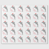 Aangepaste dolfijn Merry Christmas kinder inpakpap Cadeaupapier (Vlak)