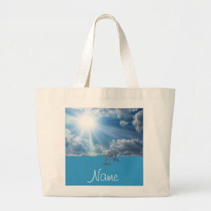 Aangepaste Dolphin Beach-tas Grote Tote Bag