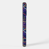 Aangepaste donker marineblauw Abstract patroon iPhone Hoesje (Rechterkant)