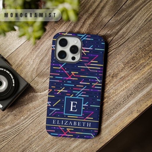 Aangepaste donker marineblauw Abstract patroon iPhone Hoesje