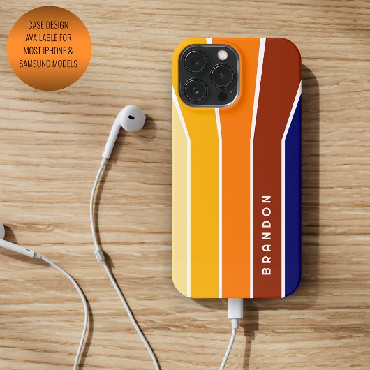 Aangepaste donkerblauw vet rood Sinaasappel witte Case-Mate iPhone Case