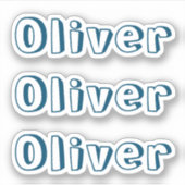 Aangepaste donkerblauwe Kinder naam Sticker (Voorkant)