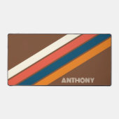 Aangepaste donkerblauwe koraal rode strepen kunst  bureaumat (Voorkant)