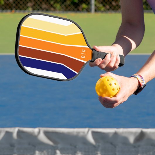Aangepaste, donkerblauwe rode Oranje geelmodekunst Pickleball Paddle (Insitu)