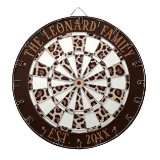 Aangepaste donkerbruine, witte en luipaardprint dartbord