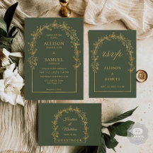 Aangepaste Donkere Fles Groene Gouden Bloemen Bloe