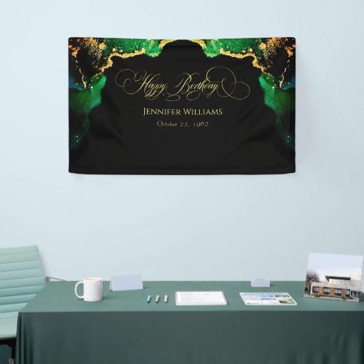 Aangepaste donkere Moody Birthday-achtergrondbanne Spandoek (Beurs)