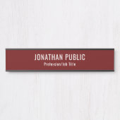 Aangepaste donkere rode Sjabloon lang Deurbordje (Voorkant)