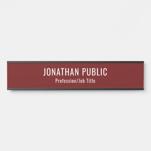 Aangepaste donkere rode Sjabloon lang Deurbordje (Voorkant)