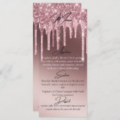 Aangepaste donkere roosgouden glittersprinkel eleg menu (Voorkant / Achterkant)